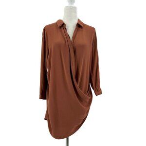 LBLC The Label Womens Small Scarlet Dress in Grand Canyon Mini Shirt Dress